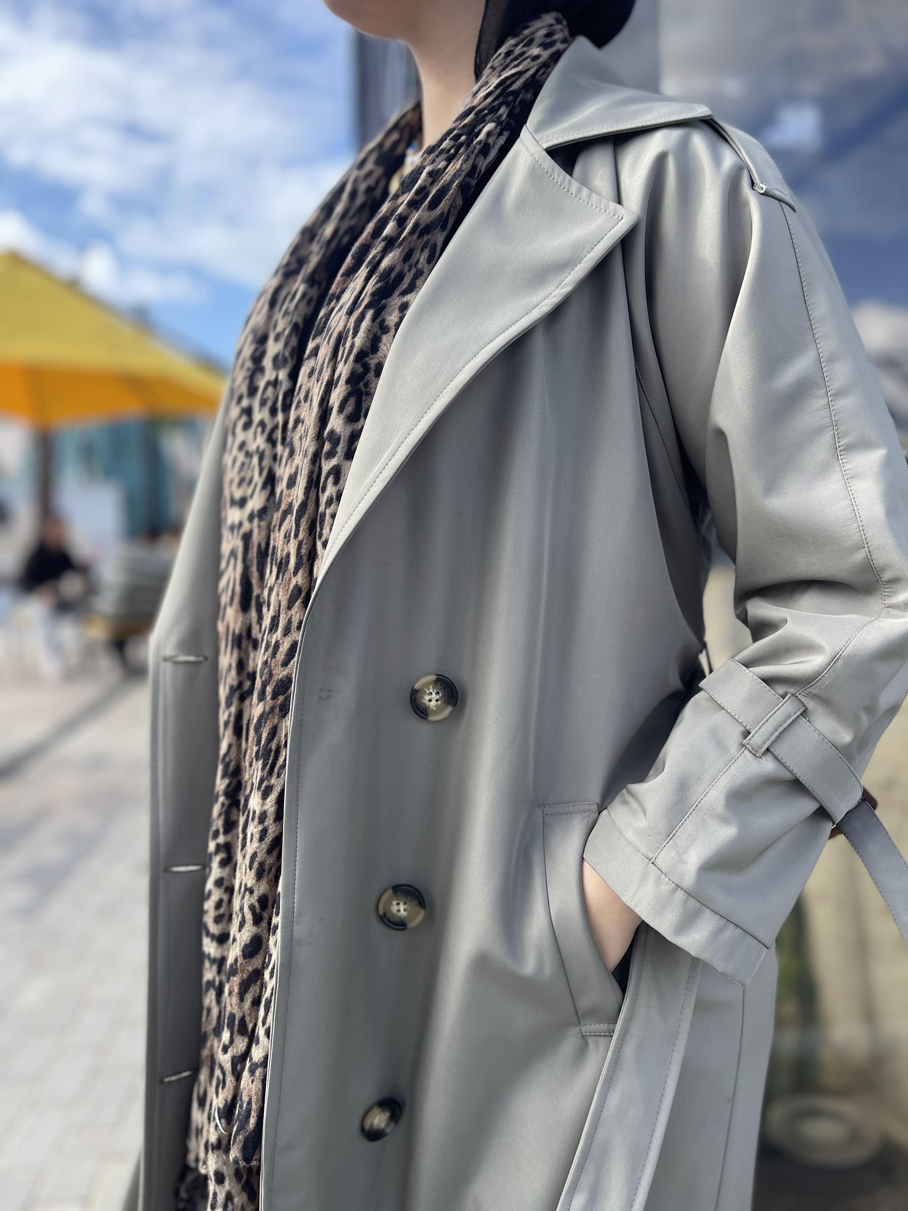 Waterproof Trench Coat in Light Olive