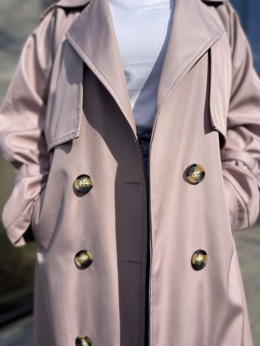 Waterproof Trench Coat in Dusty Rose