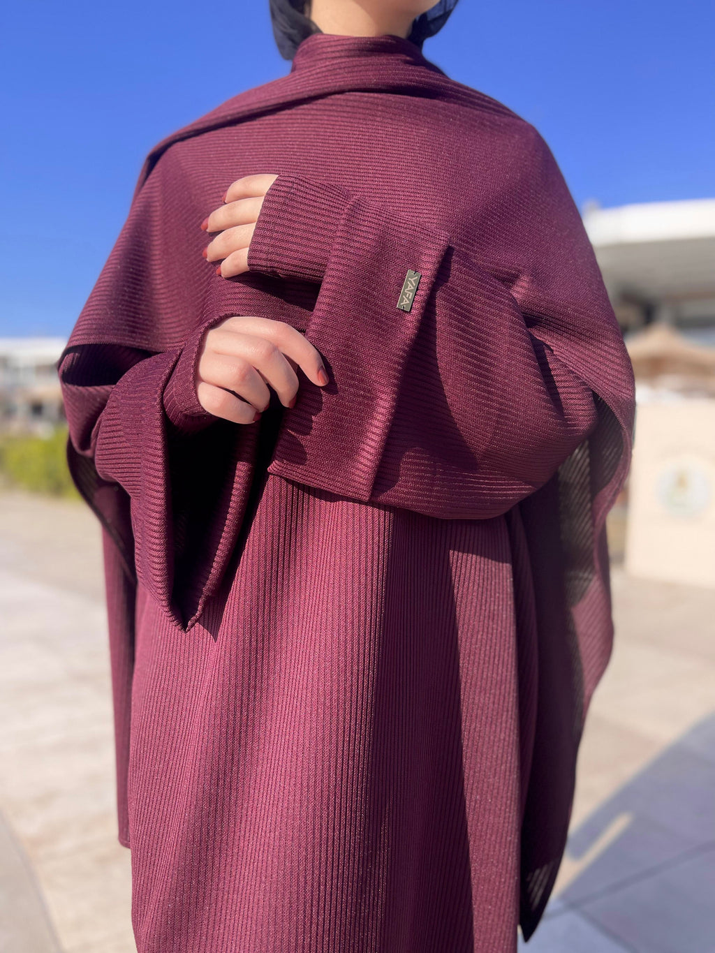 Ribbed Wool Abaya