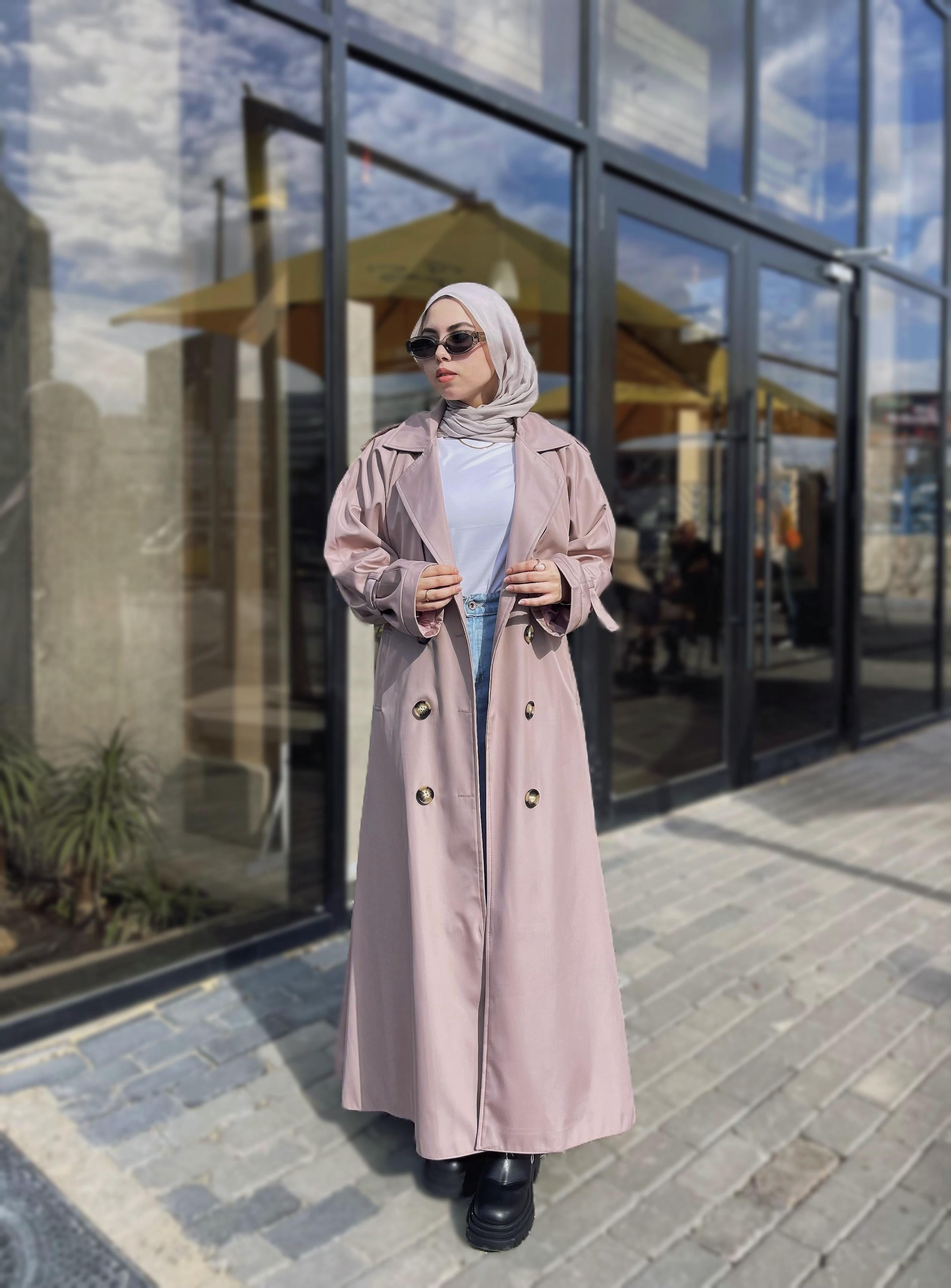 Waterproof Trench Coat in Dusty Rose