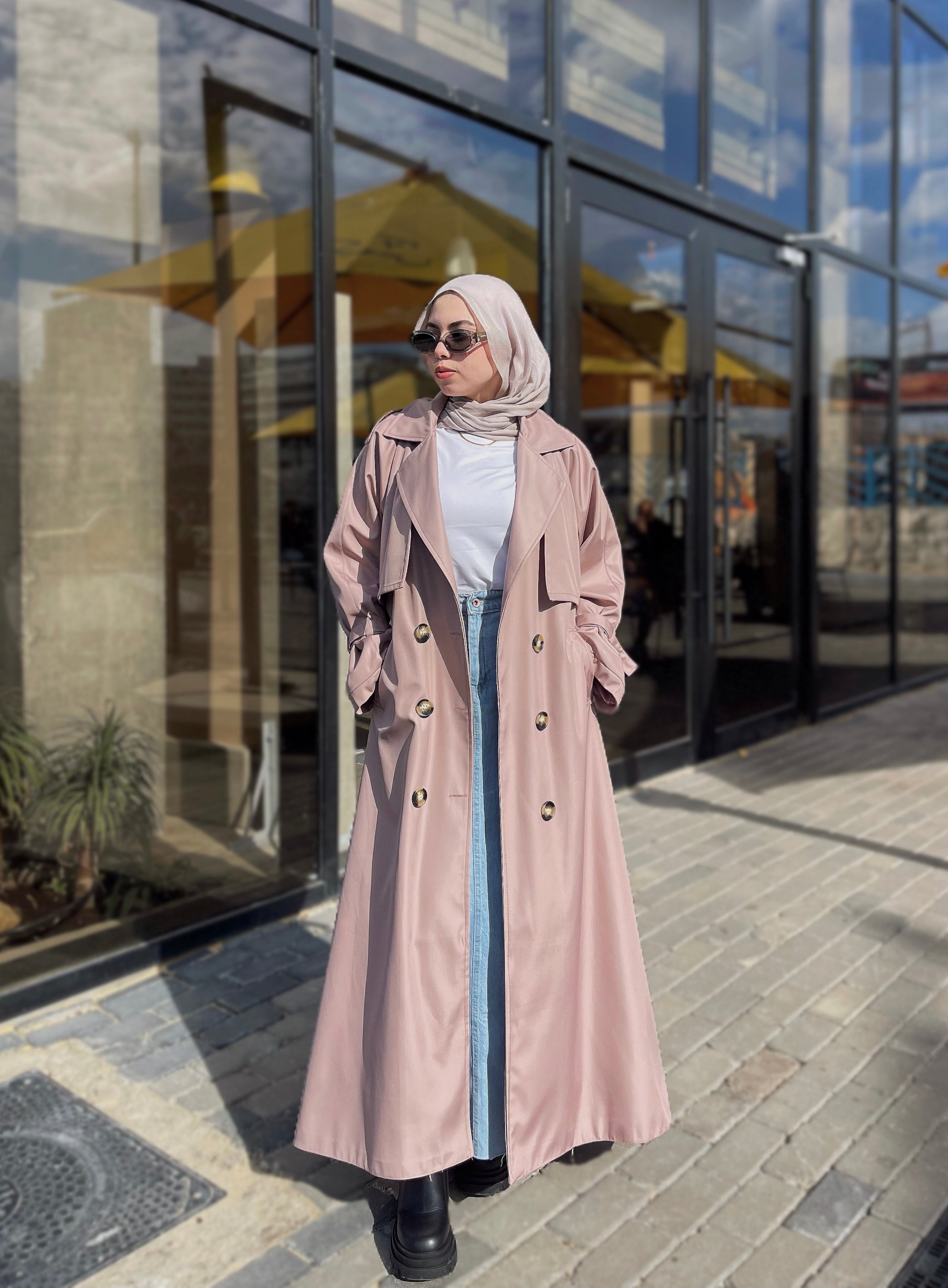 Waterproof Trench Coat in Dusty Rose