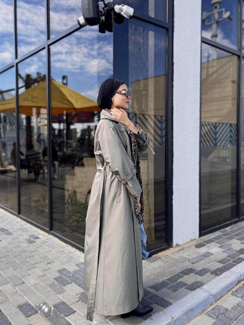 Waterproof Trench Coat in Light Olive