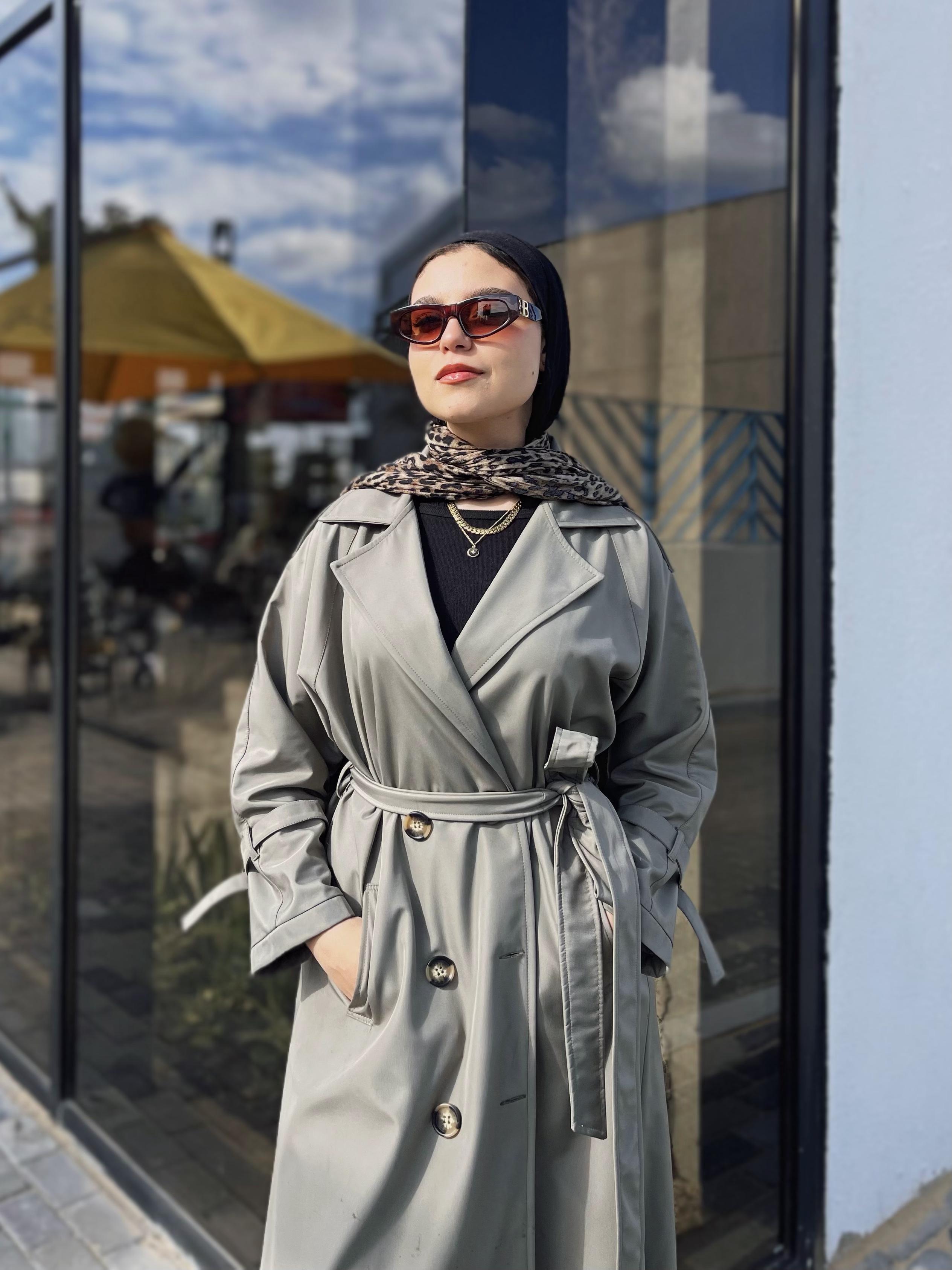 Waterproof Trench Coat in Light Olive