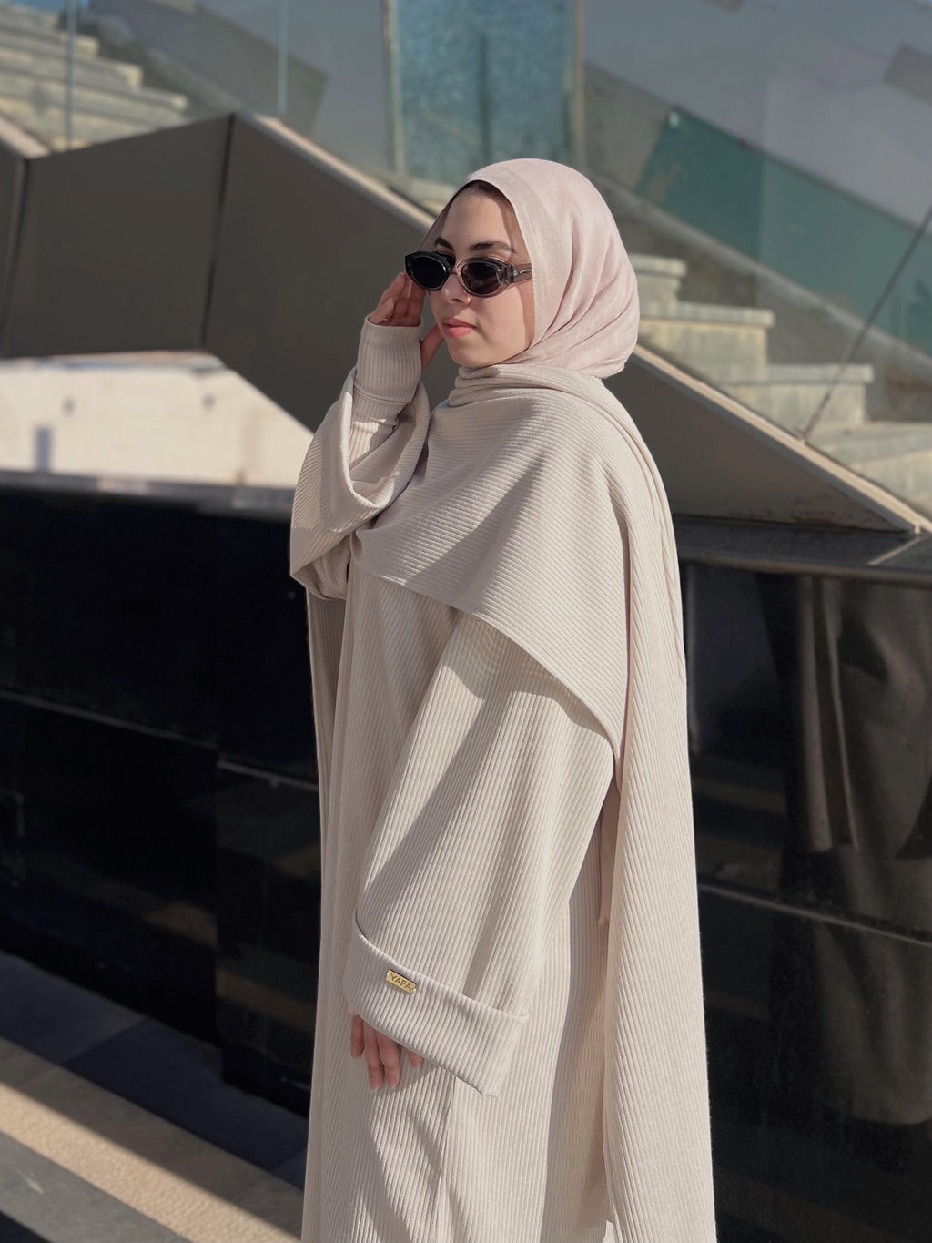 Ribbed Wool Abaya