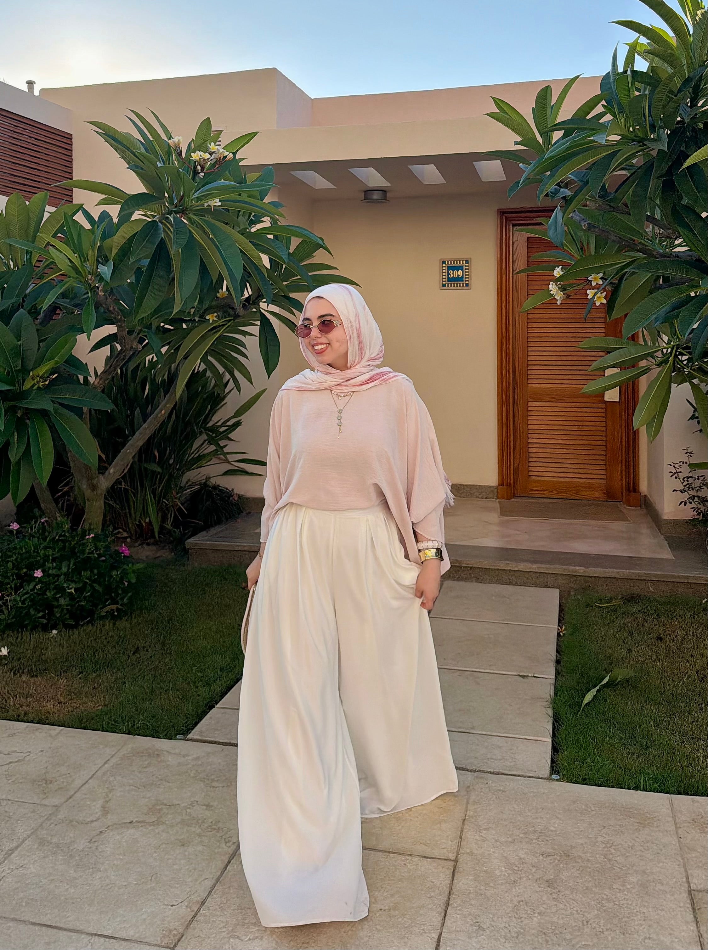 Wide leg pants off white 